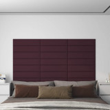 Panouri de perete, 12 buc., violet, 60x15 cm, textil, 1,08 m&sup2; GartenMobel Dekor, vidaXL