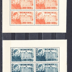M1TX7 13 - 1945 - Fundatia Carol I - blocuri de cate patru timbre