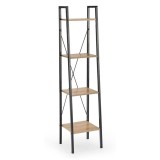 Etajera HM Narvik REG1, 4 rafturi, cadru metalic, Pal melaminat, negru stejar sonoma