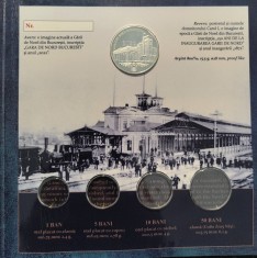 Medalie/Moneda Argint (Proof) Set Monetarie BNR 2022-150 ani de la Inaugurarea Garii de Nord foto