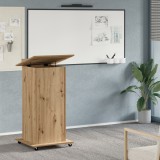 vidaXL Pupitru de conferință cu roți, stejar artizanal, lemn prelucrat