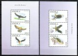 ANGOLA 2000-PASARI-VULTURI-Doua blocuri ce contin cate 3 bucati fiecare MNH