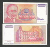 IUGOSLAVIA 50.000.000 50000000 DINARI 1993 UNC [1] P-133 a , necirculata