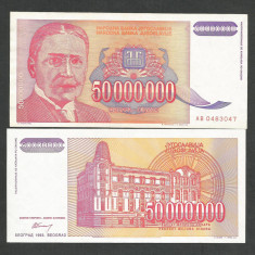 IUGOSLAVIA 50.000.000 50000000 DINARI 1993 UNC [1] P-133 a , necirculata