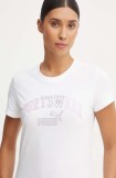Puma tricou din bumbac femei, culoarea bej, 682986