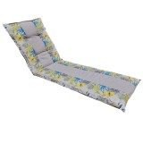 Saltea / perna pentru sezlong Exotic, gri + bej, 190 x 58 x 5 cm