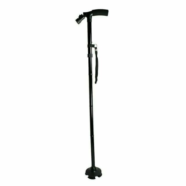 Baston telescopic de sprijin pliabil cu lanterna si pivoti stabilizatori, FOXMAG24&reg;