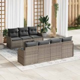 VidaXL Set de canapele pentru grădină 8 pcs Gri 55 x 55 x 37 cm