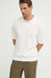 Levi&#039;s polo de bumbac culoarea alb, neted, A7294