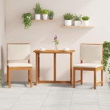 Set scaune de grădină cu perne, 2 buc. fără cotiere lemn acacia