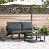 vidaXL Set de canapele pentru grădină 3 pcs Antracit Oțel