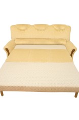 Set canapele clasice 2 locuri + 3 locuri crem din lemn masiv &ndash; extensibilă + cu ladă depozitare