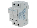 Clemă siguranțe cilindrice 10,3x38mm pentru șină DIN 30A