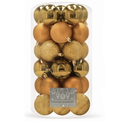 Set globuri de Craciun, 30 bucati, 3 modele, 6cm, auriu Household NewTrend foto