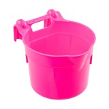 Găleată de hrănire Kerbl 8 litri, roz, cu suport pentru suspendare pe perete, plastic rezistent