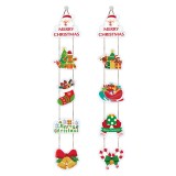 Set 2 decoratiuni de craciun, flippy, de agatat, pentru usa, sfoara inclusa, 21 cm/28 cm, din hartie 350g, multicolor