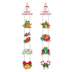 Set 2 decoratiuni de craciun, flippy, de agatat, pentru usa, sfoara inclusa, 21 cm/28 cm, din hartie 350g, multicolor