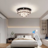 Lustra LED Cristal LLC151/500CH, 64W, 3 Elemente, lumina Rece/Calda/Neutra, Dimabila, Crom Lucios ModernLight Concept