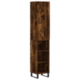 Dulap inalt, stejar fumuriu, 34,5x34x180 cm, lemn prelucrat