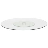 vidaXL Platou servire rotativ transparent, 60 cm, sticlă securizată