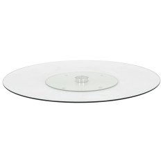 vidaXL Platou servire rotativ transparent, 60 cm, sticlă securizată