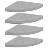 Rafturi de colt de perete 4 buc. gri beton 35x35x3,8 cm MDF