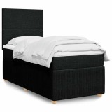 VidaXL Pat box spring cu saltea, negru, 80x200 cm, textil 3291878