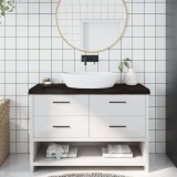 vidaXL Blat de baie, maro &icirc;nchis, 120x40x(2-6) cm, lemn masiv tratat