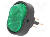 Rocker Switch SPST 2 ON-OFF 30A/12VDC Verde LED Negru SWITCH COMPONENTS