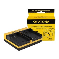Patona Dual incarcator pentru Panasonic DMW-BLF19 Lumix DMCGH3 DMC-GH3 DMCGH3A DMC-GH3A inkl. Micro-USB K