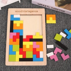 Puzzle din lemn, Tetris din lemn foto