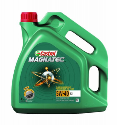 Ulei motor Castrol Magnatec 5W40 pentru motoare pe benzina sau diesel ACEA C3. API SN/CF specificatii: BMW LL-04. Dexos 2. Fiat 9.55535-S2. MB 229.31. foto