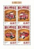MOZAMBIC 2013 - Masini de pompieri / set complet - bloc + colita MNH (2 imagini), Nestampilat