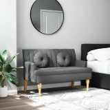 VidaXL Banchetă cu perne, gri &icirc;nchis, 113x64,5x75,5 cm, textil