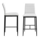 Cumpara ieftin Set 2 bucati Scaune de Bar Lidkoping Deluxe, 96x43x47cm, Metal / PU Imitatie Piele, Culoare Alb/Negru