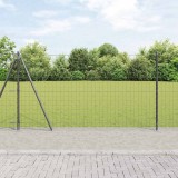 VidaXL Gard Euro cu 7 st&acirc;lpi de flanșă, 1.2 x 10m, din oțel galvanizat