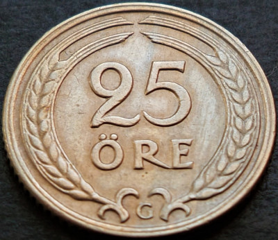 Moneda istorica 25 ORE - SUEDIA, anul 1940 *cod 735 B - MAI RARA! foto