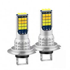 Set 2 Becuri Auto Led H7, 45W bec, 30 SMD, 6000K, 8500Lm, BZRSH, 12V