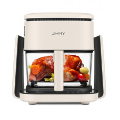 Friteuza cu aer cald JIMMY Air Fry AF3, 1100 W, capacitate 4L, bol transparent, 8 programe, Display HD Touch Screen, Bej