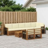 Cumpara ieftin Set de canapele de exterior 8 buc. 8-Locuri Natural si Crem