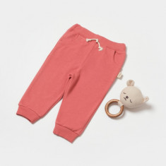 Pantaloni lungi, Two thread, 100%bumbac organic - Rose, BabyCosy (Marime: 3-6 Luni)