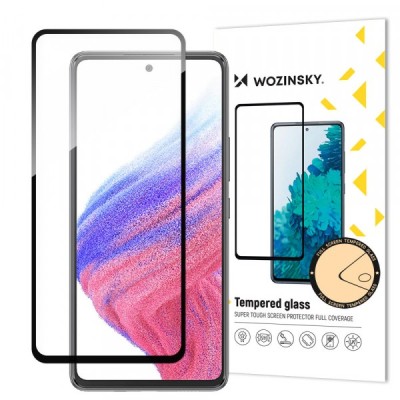 Folie de protectie Ecran WZK pentru Samsung Galaxy A54 A546, Sticla Securizata, Full Glue, Neagra foto
