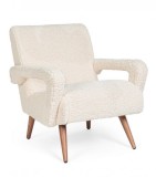 Cumpara ieftin Fotoliu lemn maro textil alb Berna 65x79x74 cm
