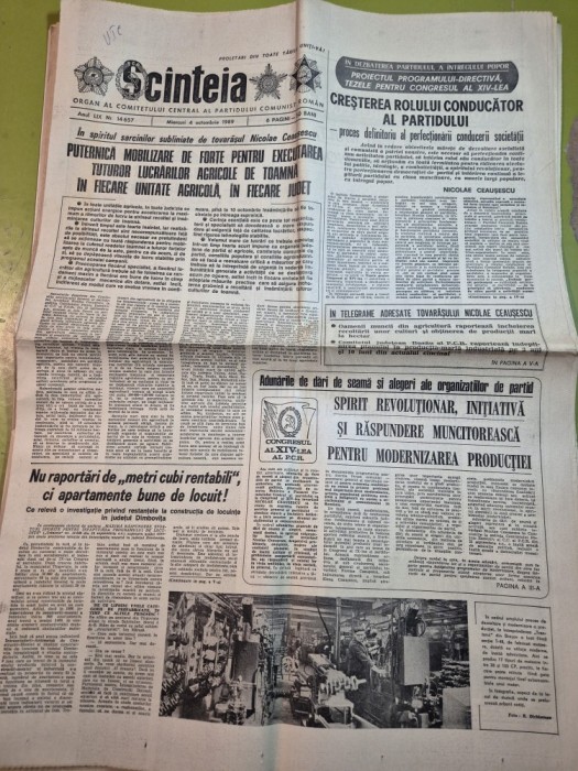 ziarul scanteia 4 octombrie 1989