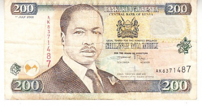 M1 - Bancnota foarte veche - Kenya - 200 shilingi mia mbili - 2000 foto