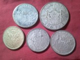 5 Monede - folosite ca Jeton pt. Cazinouri- 500 lei 1945 , 3x 2000 Lei 1946 si 10 000 lei 1947 Mihai I , bronz argintat si unul aurit
