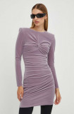 Cumpara ieftin Elisabetta Franchi rochie culoarea violet, mini, mulata