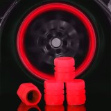 Cumpara ieftin Capace ventil din silicon fluorescente, rosu , protectie pentru valve, efect luminos si compatibilitate universala