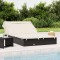 Gossi sezlong 2 pers. acoperis pliabil negru 213x118x97 cm poliratan