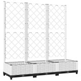 Jardiniera de gradina cu spalier, alba, 120x40x121,5 cm, PP